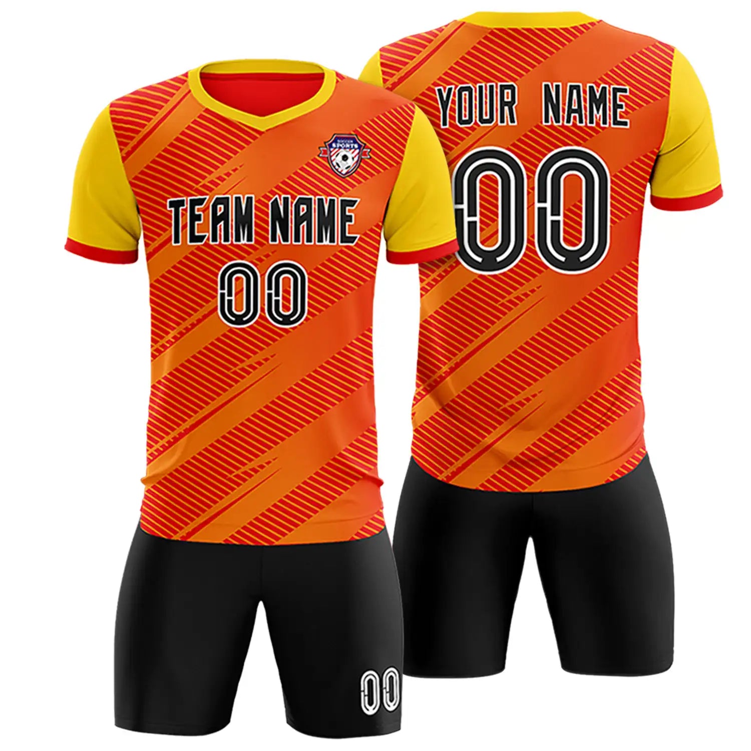 Custom Red Gold01 Casual Sport Soccer Sets Jersey