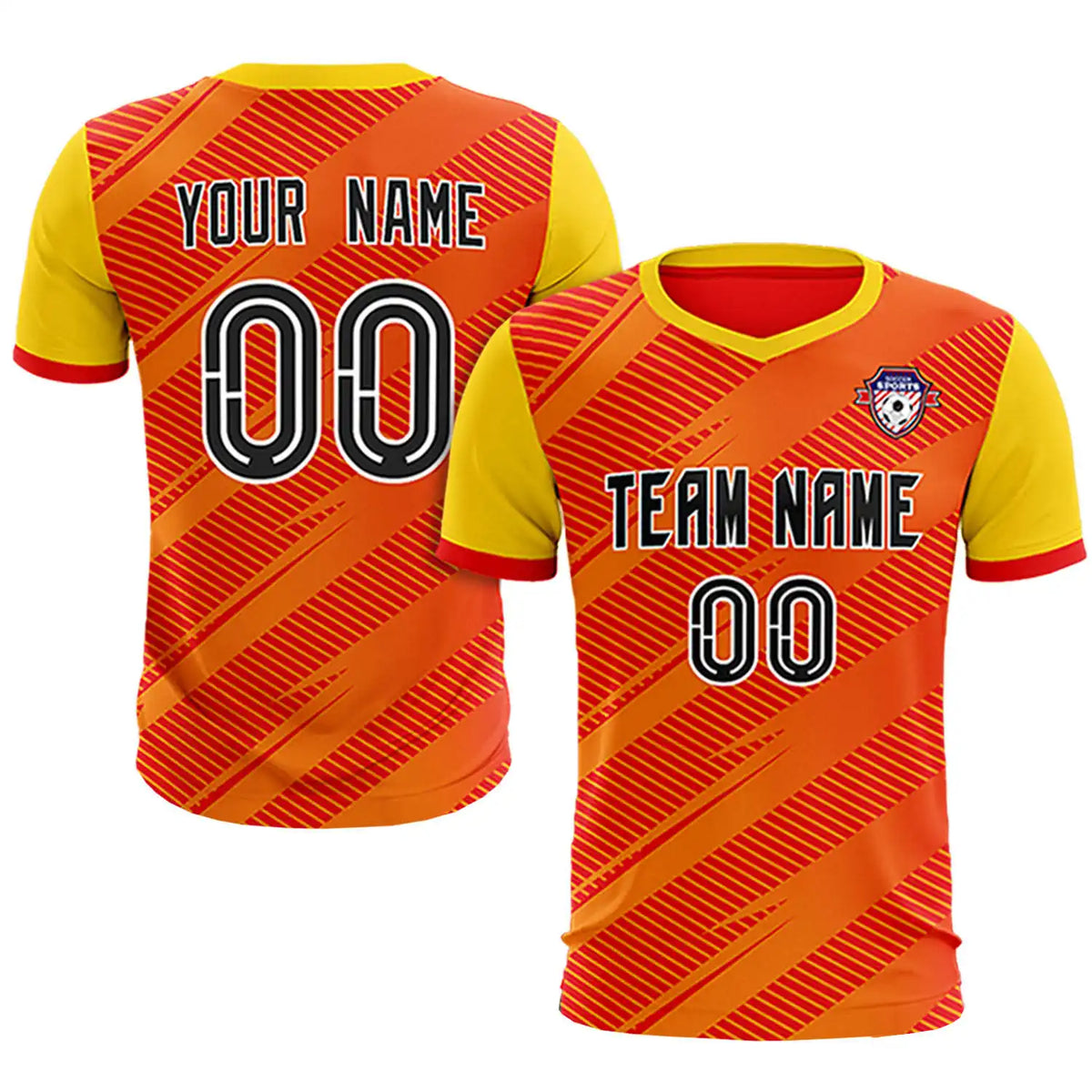 Custom Red Gold01 Casual Sport Soccer Sets Jersey