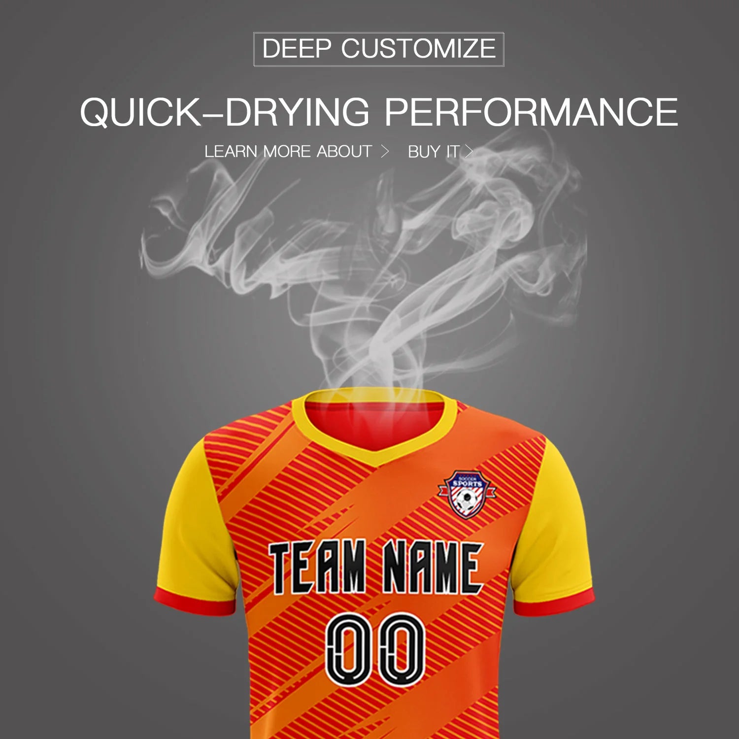 Custom Red Gold01 Casual Sport Soccer Sets Jersey
