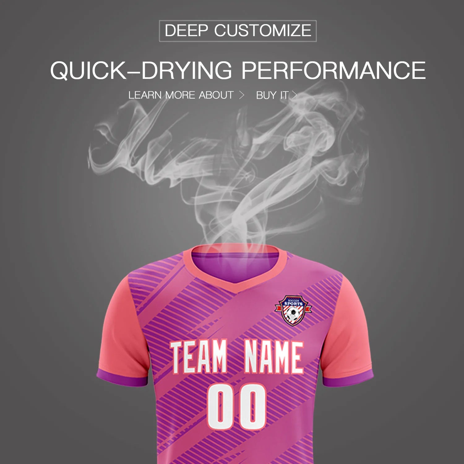 Custom Pink Light Red Casual Sport Soccer Sets Jersey
