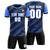 Custom Black Light Blue Casual Sport Soccer Sets Jersey