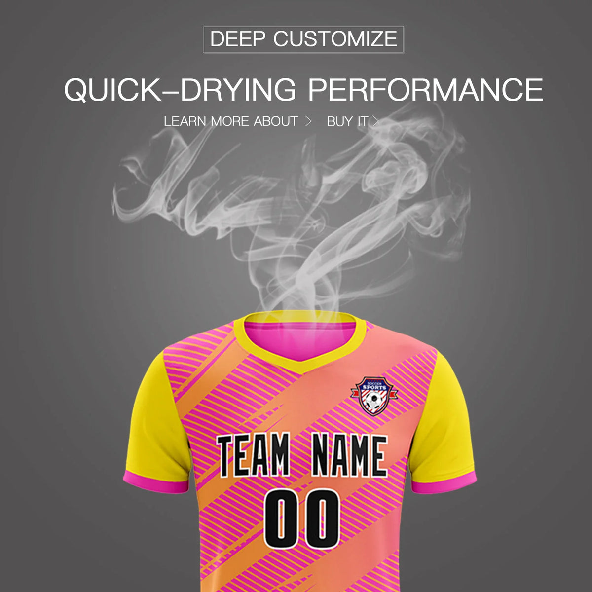 Custom Pink Gold01 Casual Sport Soccer Sets Jersey
