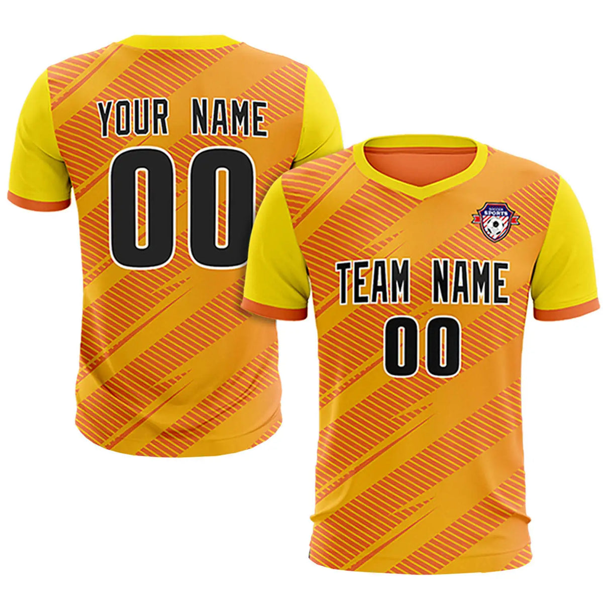 Custom Orange Gold01 Casual Sport Soccer Sets Jersey
