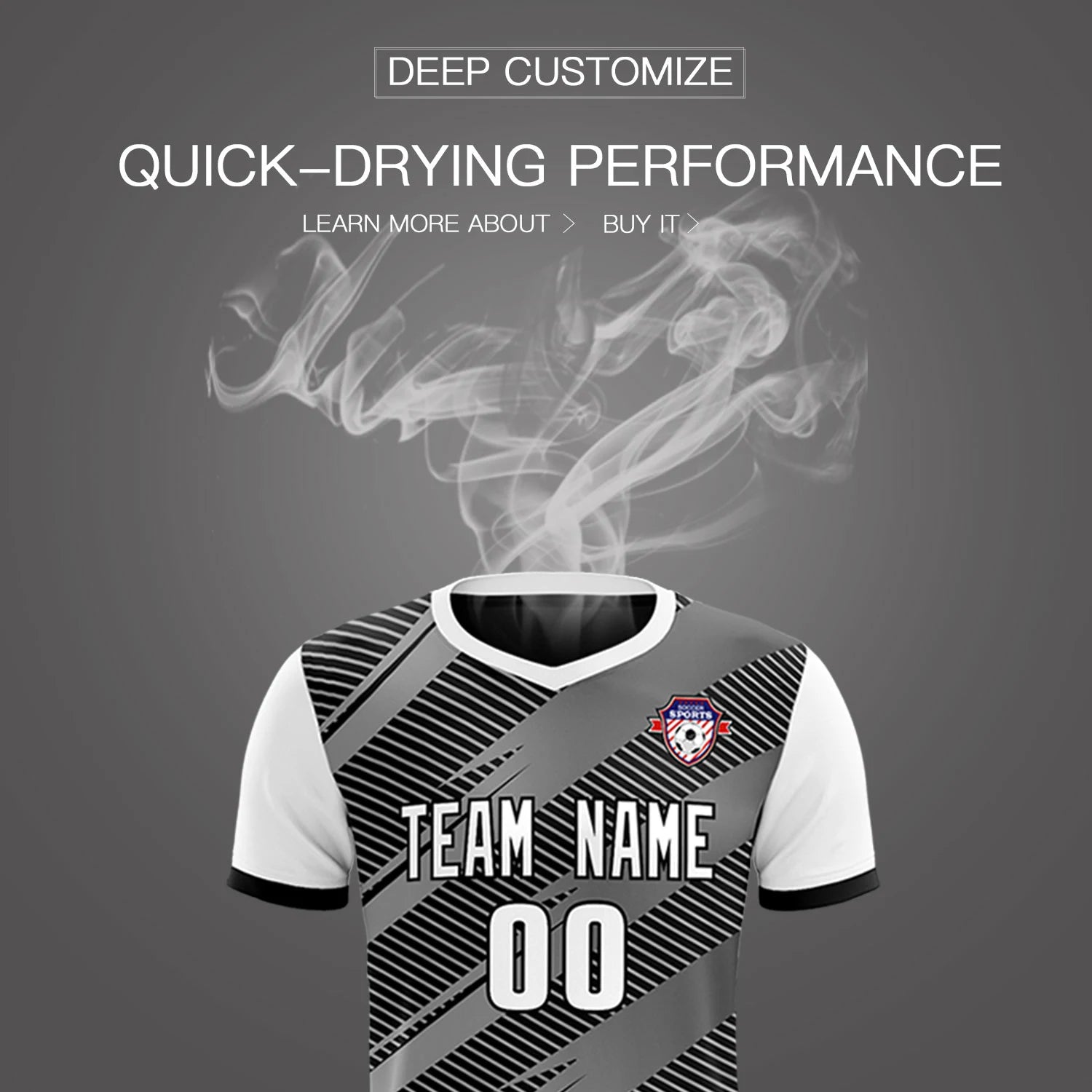 Custom Black White Casual Sport Soccer Sets Jersey