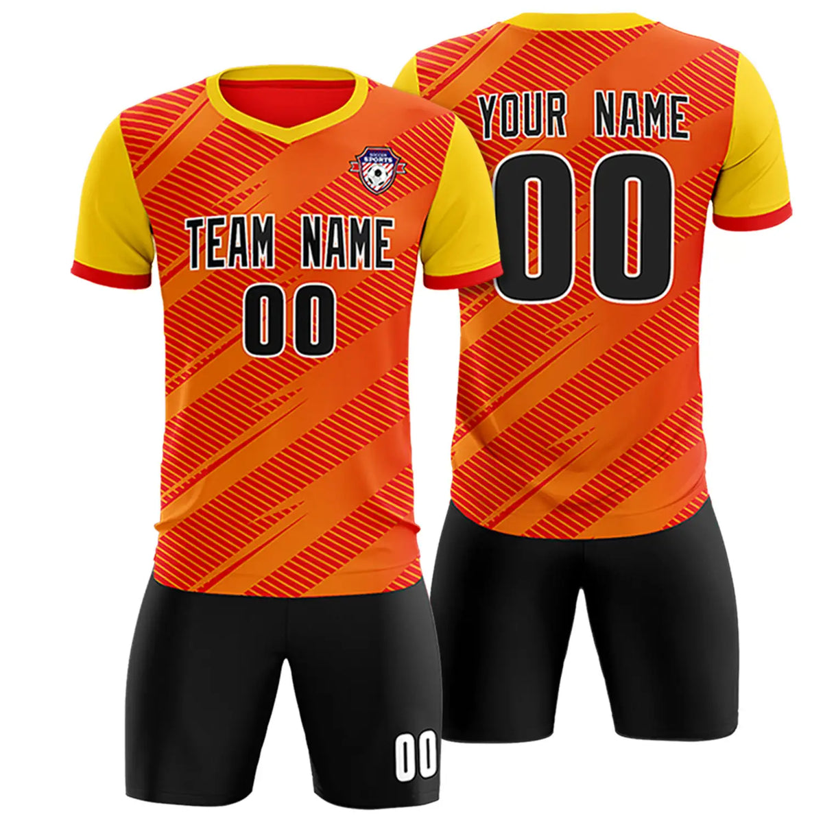 Custom Red Gold01 Casual Sport Soccer Sets Jersey