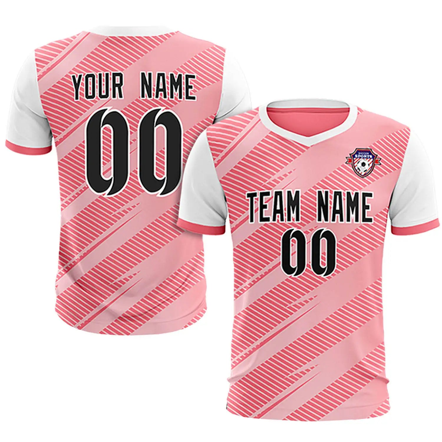 Custom Light Red White Casual Sport Soccer Sets Jersey