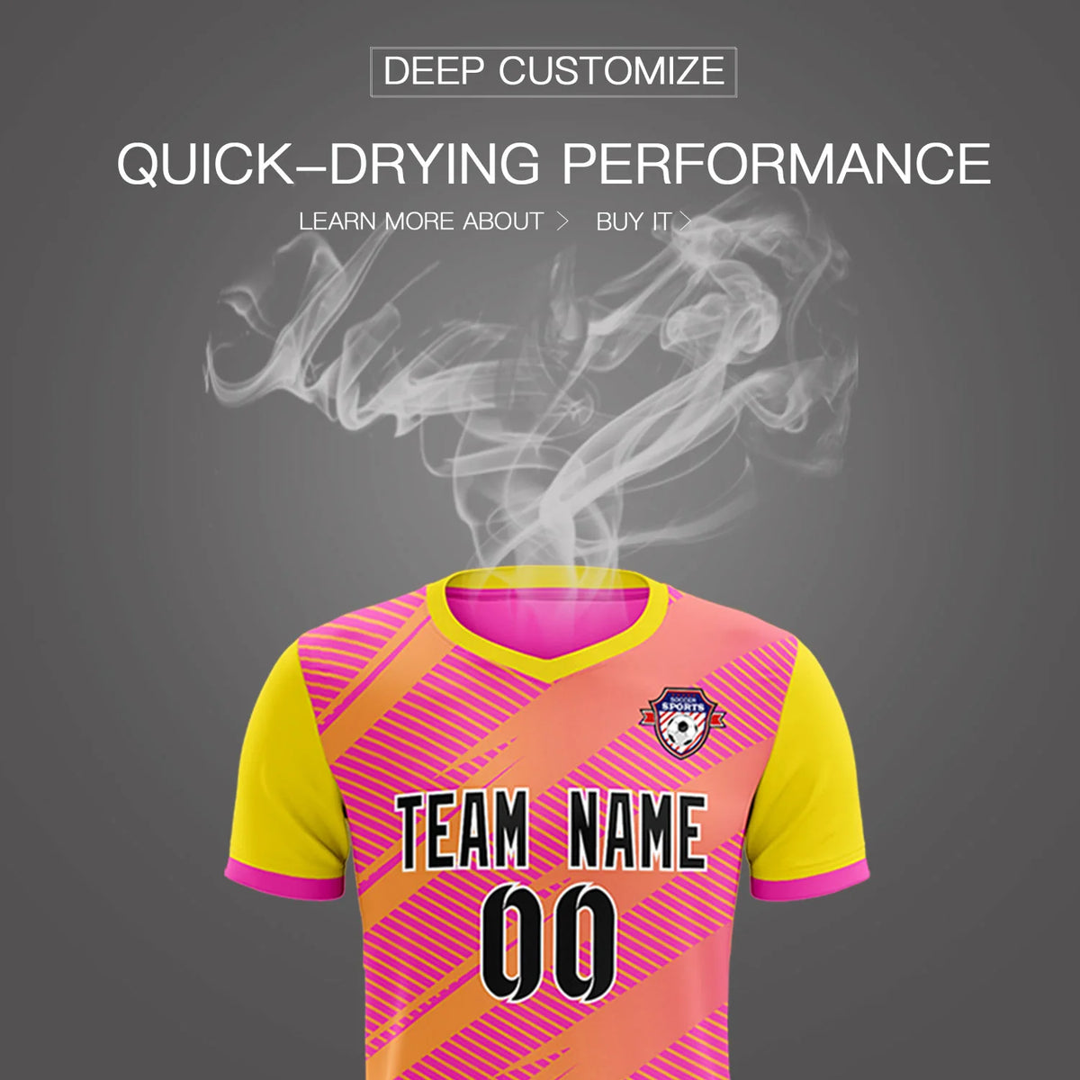 Custom Pink Gold01 Casual Sport Soccer Sets Jersey