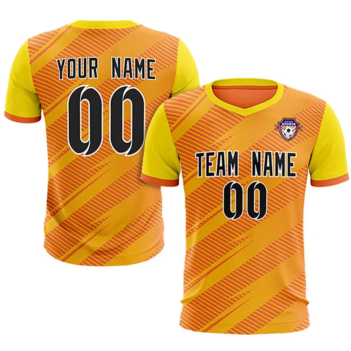 Custom Orange Gold01 Casual Sport Soccer Sets Jersey