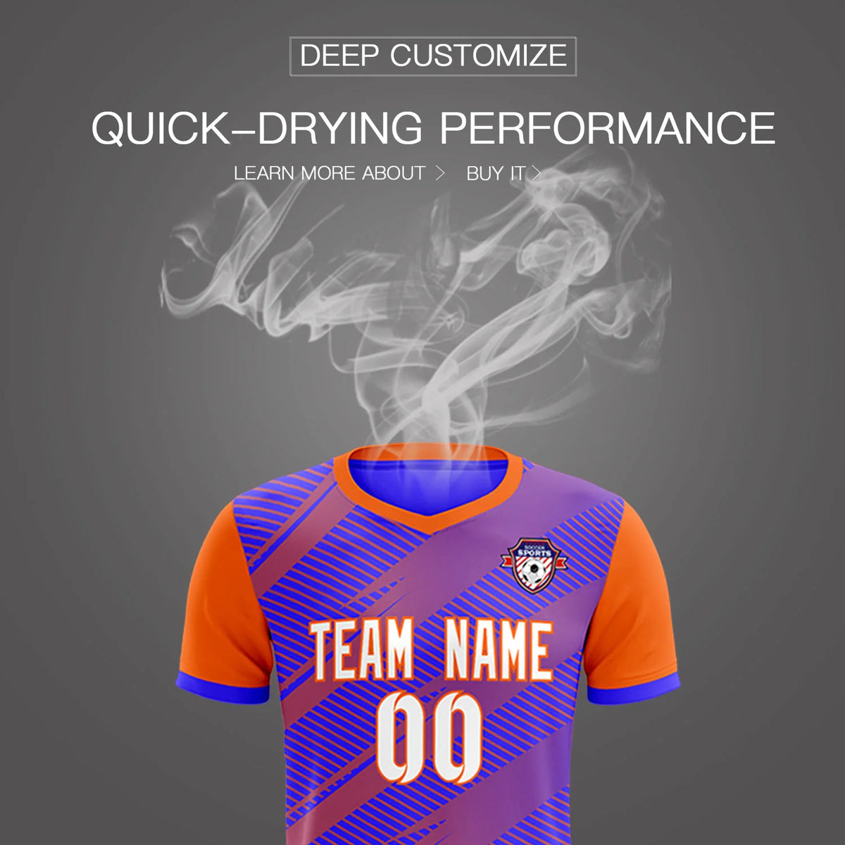 Custom Royal Blue Orange Casual Sport Soccer Sets Jersey