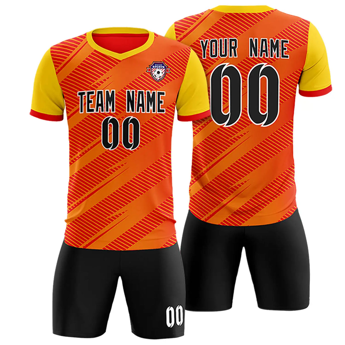 Custom Red Gold01 Casual Sport Soccer Sets Jersey