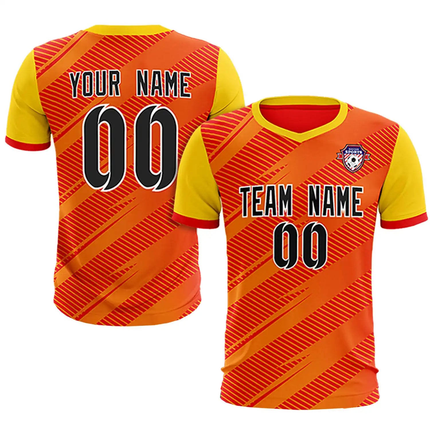 Custom Red Gold01 Casual Sport Soccer Sets Jersey