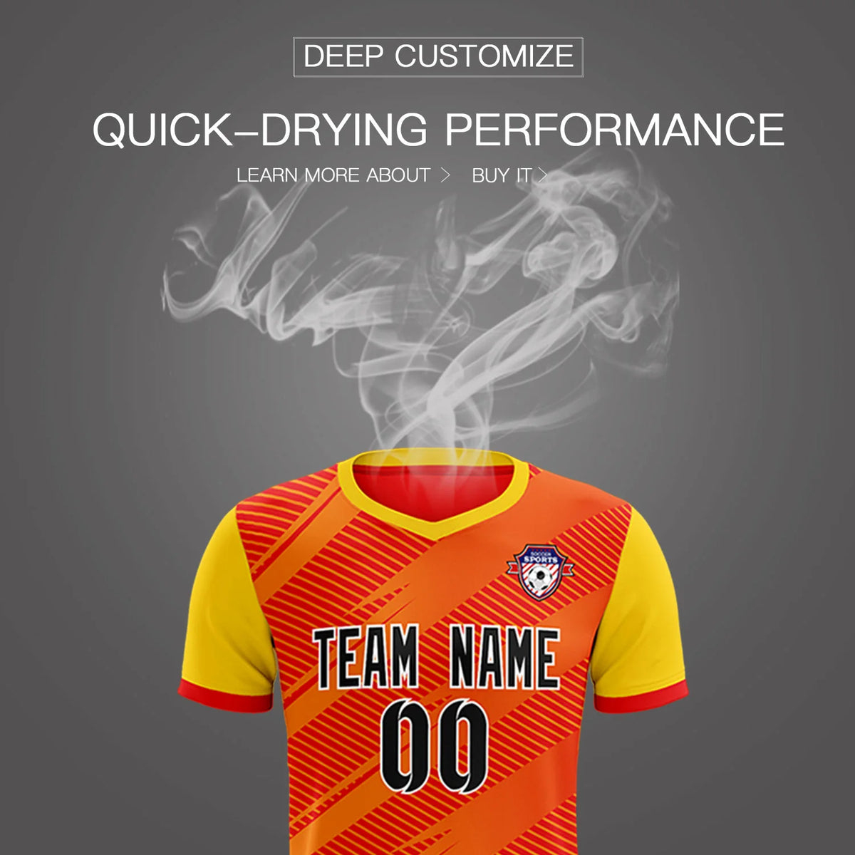 Custom Red Gold01 Casual Sport Soccer Sets Jersey