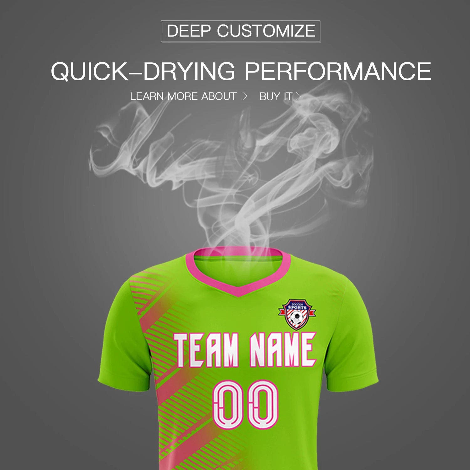 Custom Neon Green Orange Casual Printing Sportswear Soccer Sets Jersey