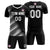 Custom Black White Casual Printing Sportswear Soccer Sets Jersey