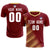 Custom Crimson Khaki Casual Printing Sportswear Soccer Sets Jersey