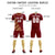 Custom Crimson Khaki Casual Printing Sportswear Soccer Sets Jersey