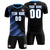 Custom Black Light Blue Casual Printing Sportswear Soccer Sets Jersey