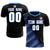 Custom Black Light Blue Casual Printing Sportswear Soccer Sets Jersey