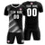 Custom Black White Casual Printing Sportswear Soccer Sets Jersey