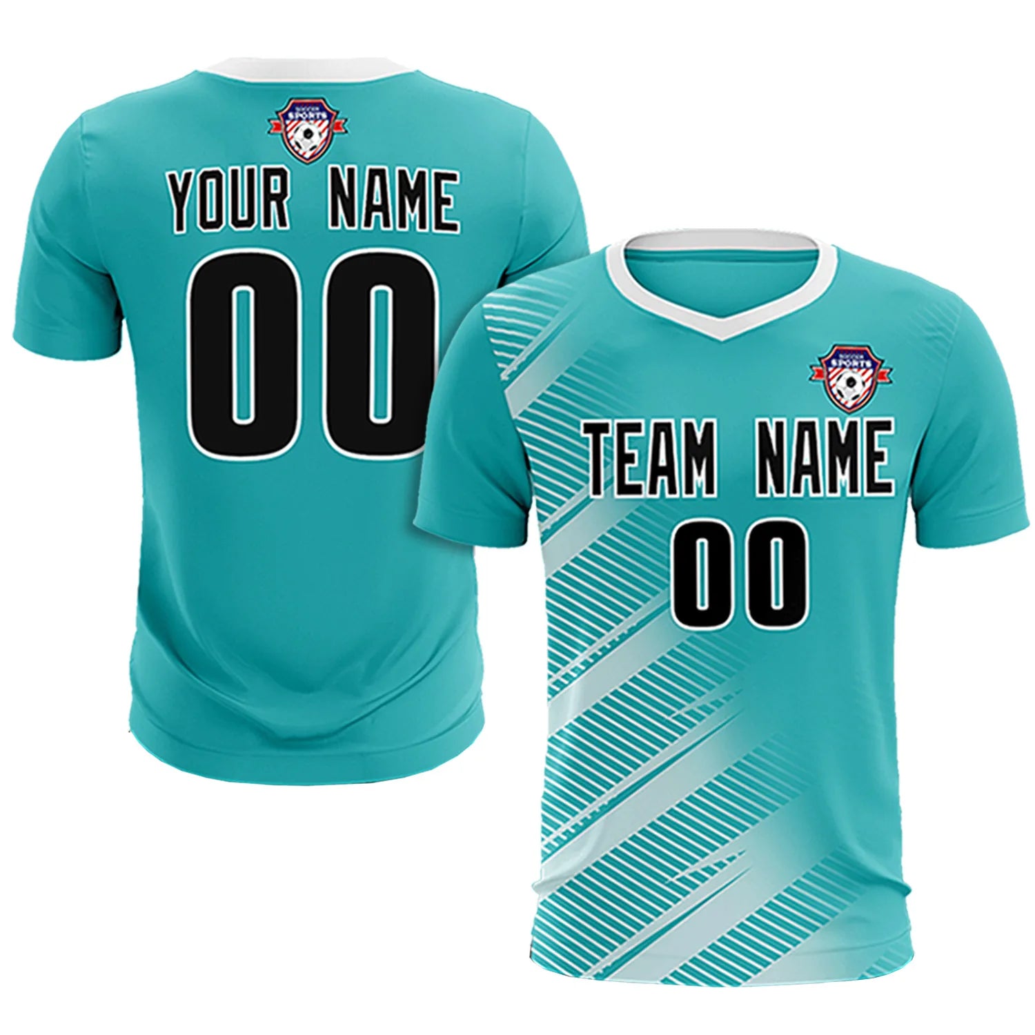 Custom Bright Green White Casual Printing Sportswear Soccer Sets Jersey