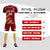 Custom Crimson Khaki Casual Printing Sportswear Soccer Sets Jersey