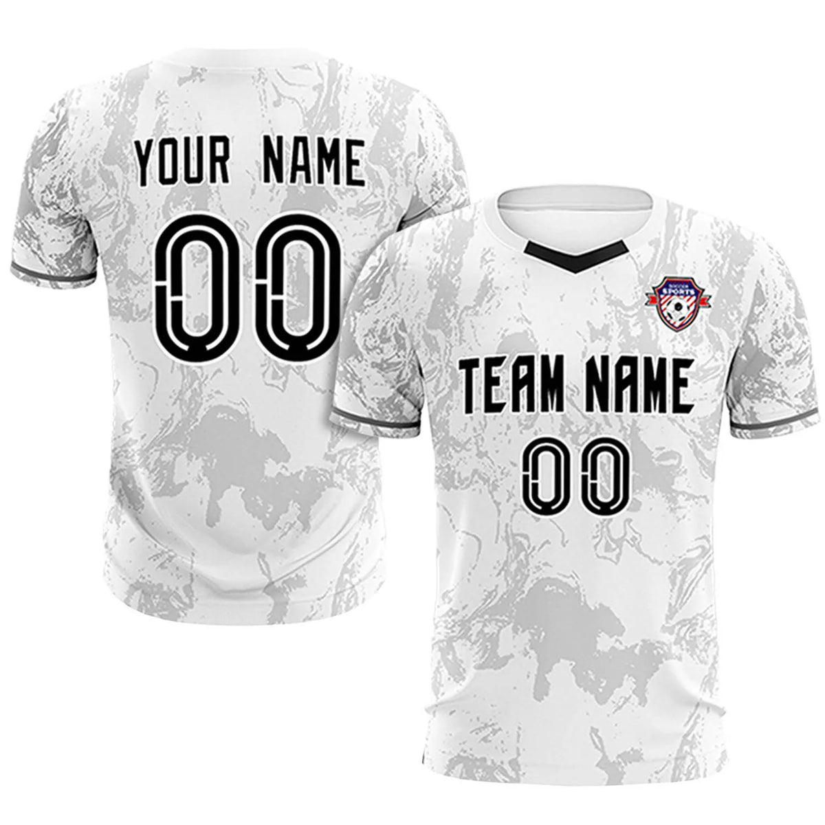 Custom White Gray Training Uniform Soccer Sets Jersey
