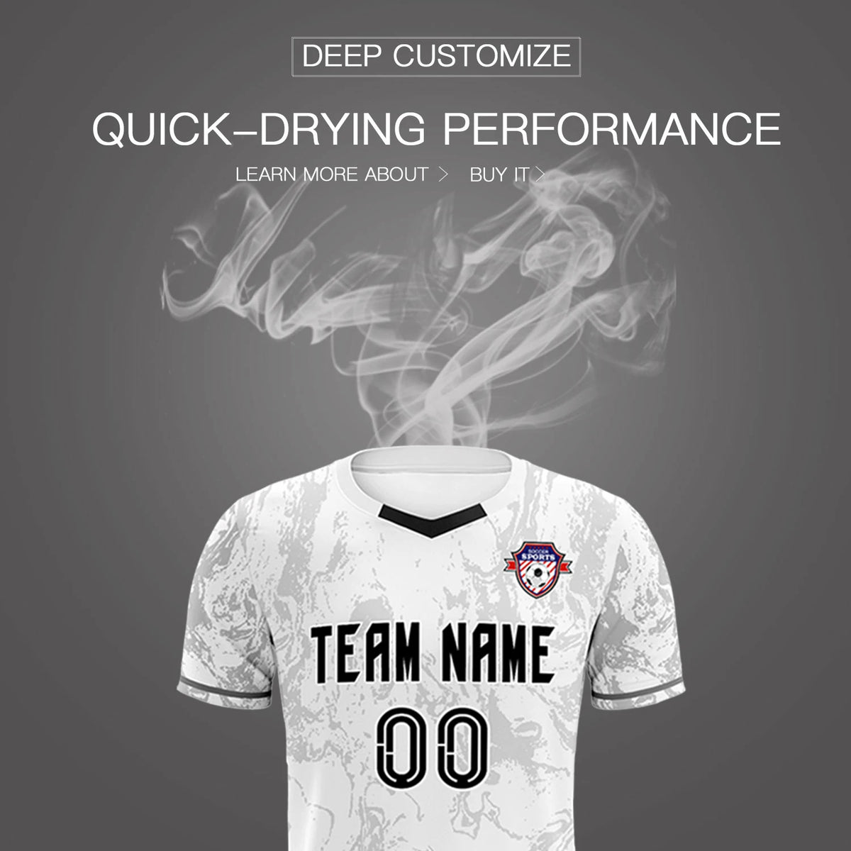 Custom White Gray Training Uniform Soccer Sets Jersey