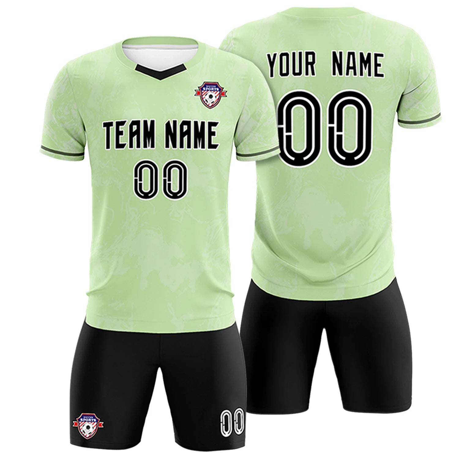 Custom Neon Green White Training Uniform Soccer Sets Jersey