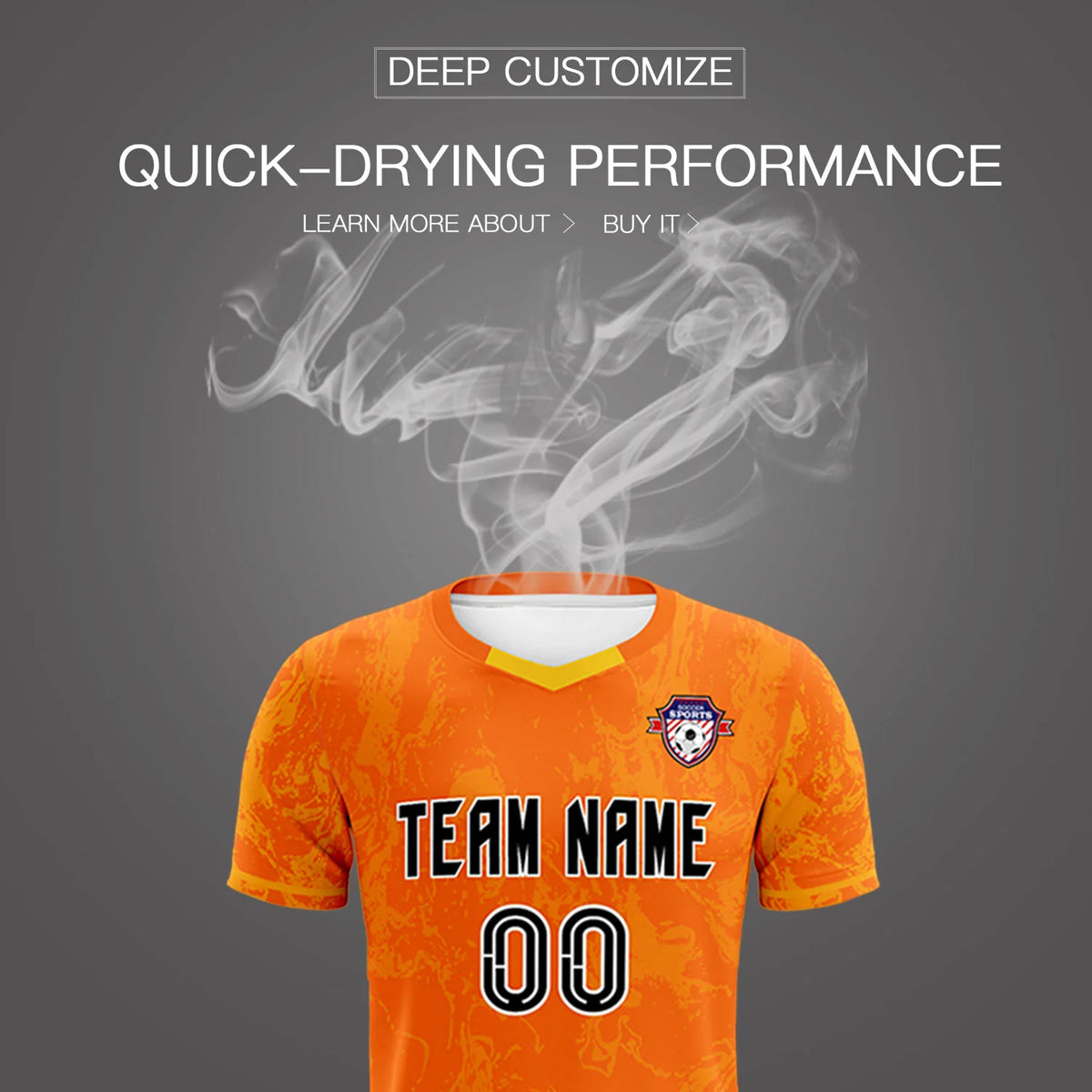 Custom Orange Yellow Training Uniform Soccer Sets Jersey