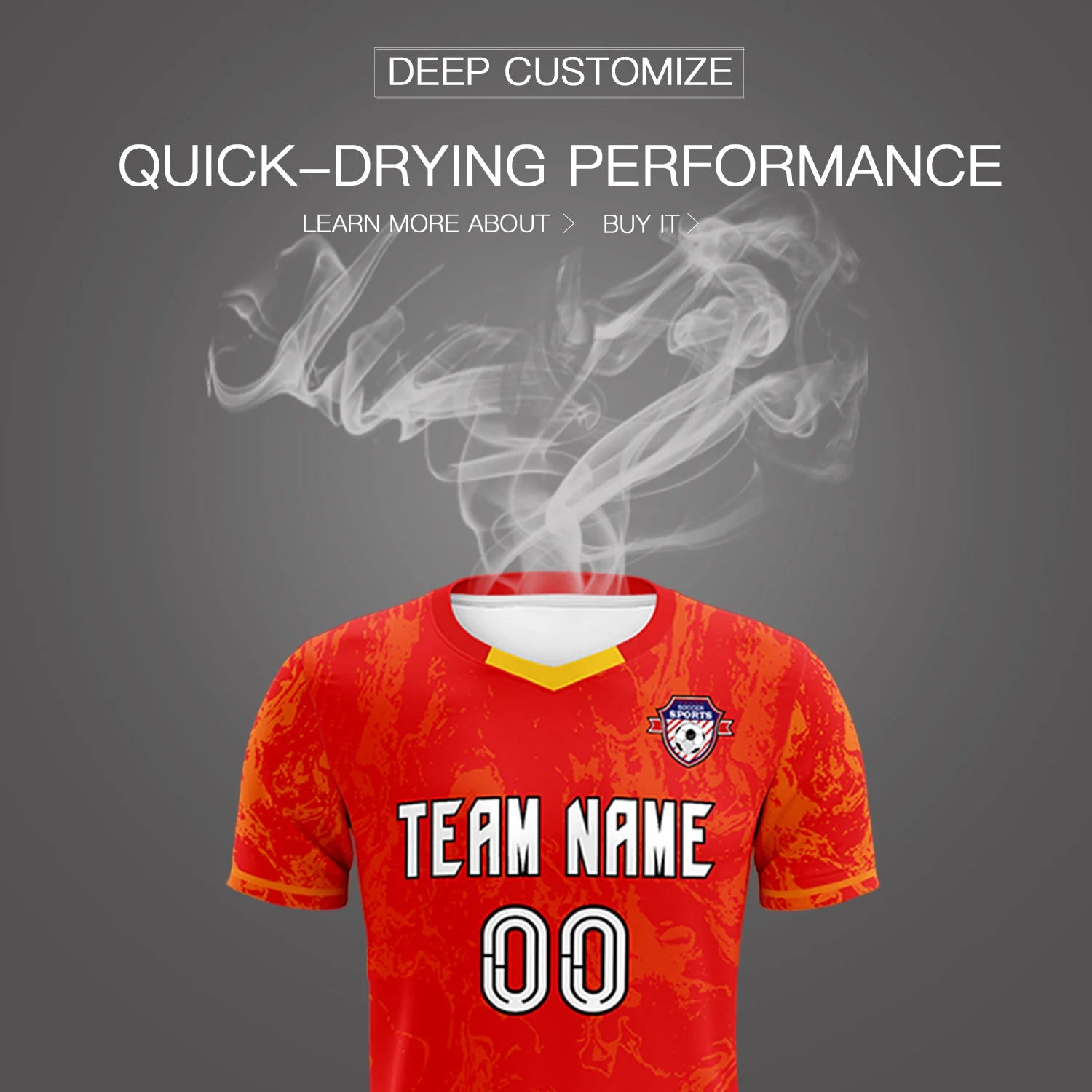 Custom Red Yellow Training Uniform Soccer Sets Jersey