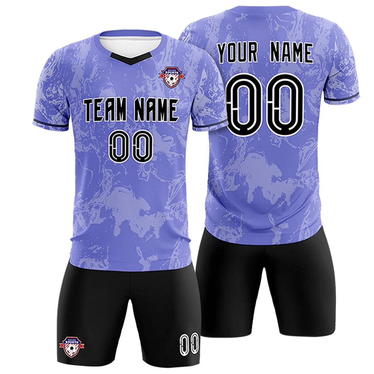 Custom Purple White Training Uniform Soccer Sets Jersey