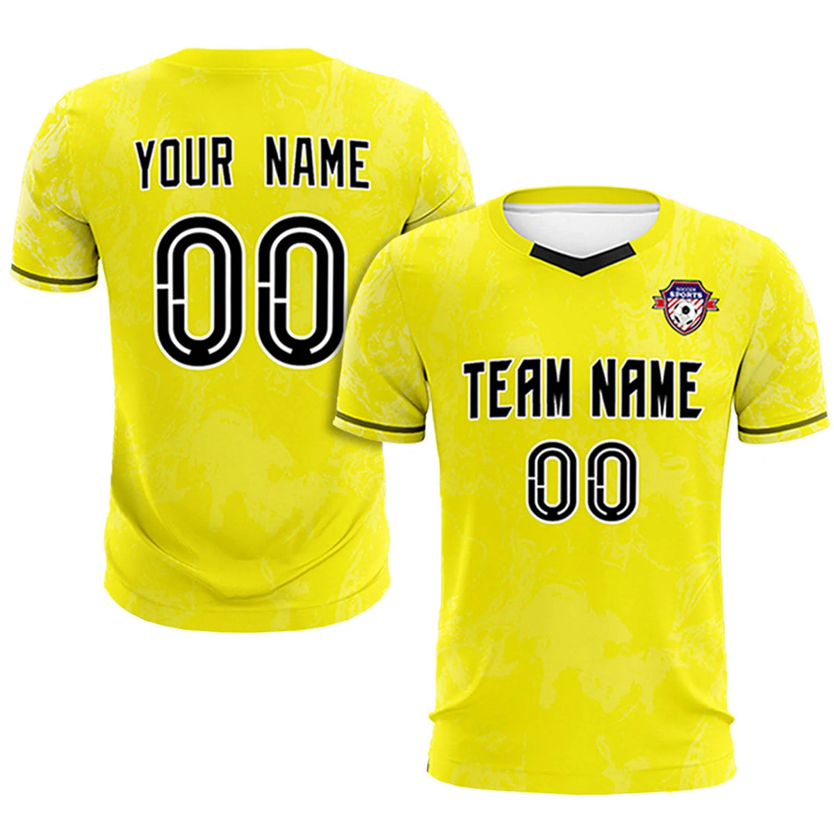 Custom Yellow White Training Uniform Soccer Sets Jersey