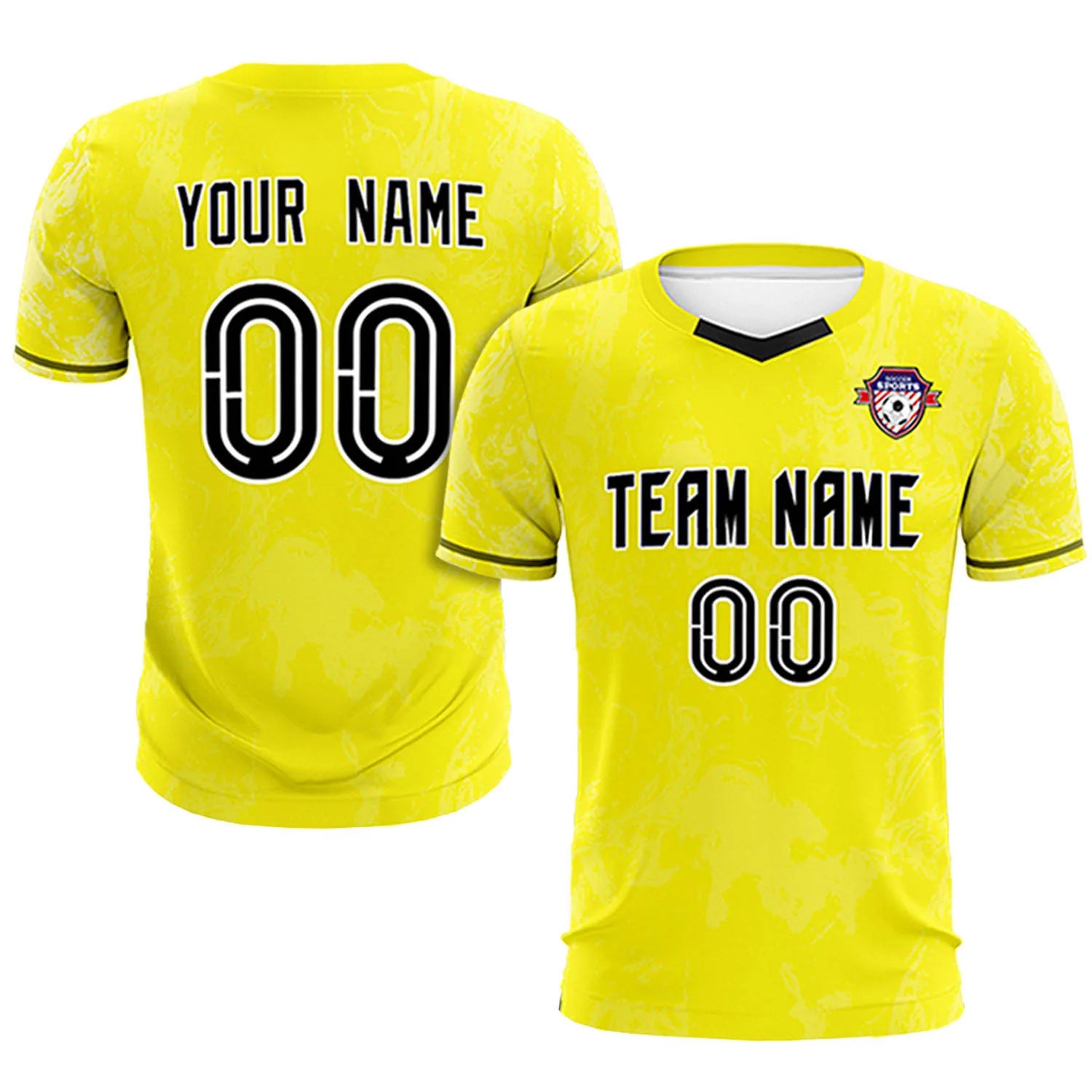 Custom Yellow White Training Uniform Soccer Sets Jersey