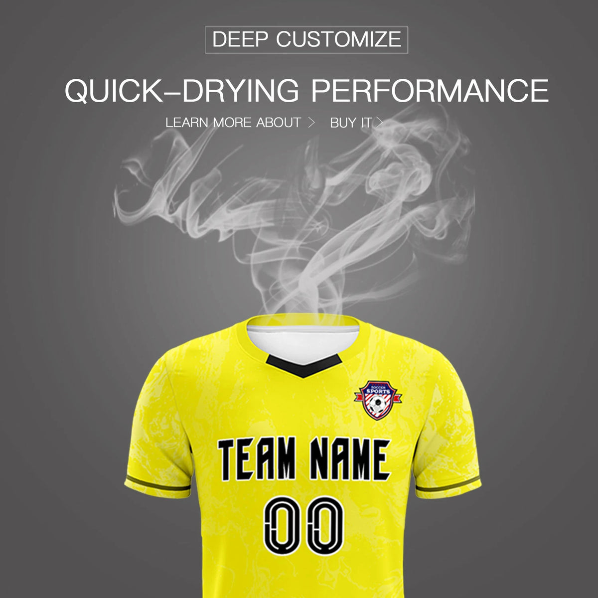 Custom Yellow White Training Uniform Soccer Sets Jersey