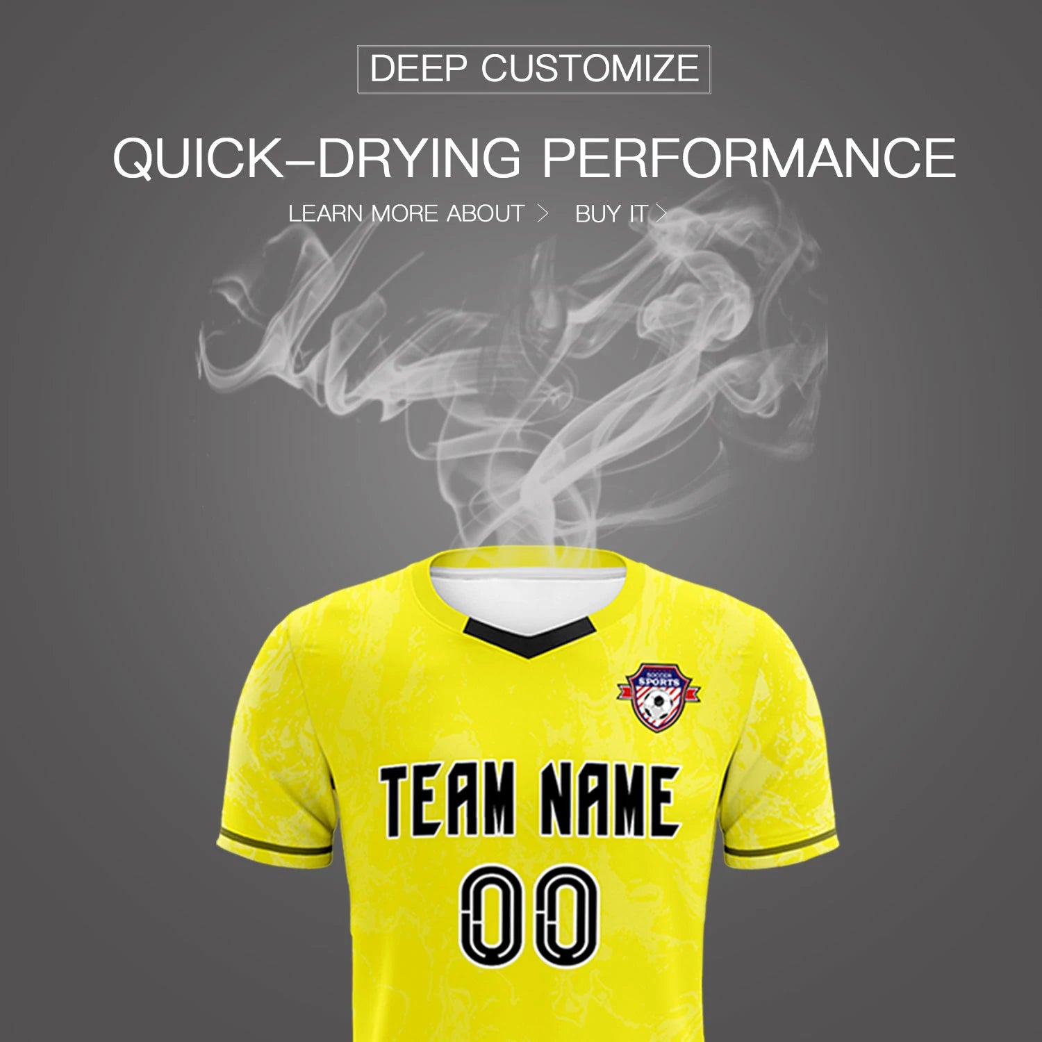 Custom Yellow White Training Uniform Soccer Sets Jersey