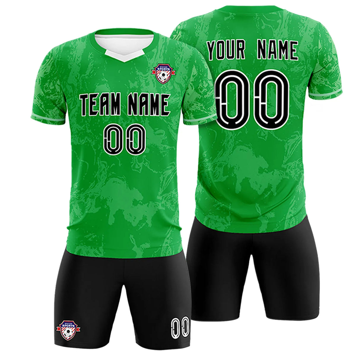 Custom Kelly Green White Training Uniform Soccer Sets Jersey