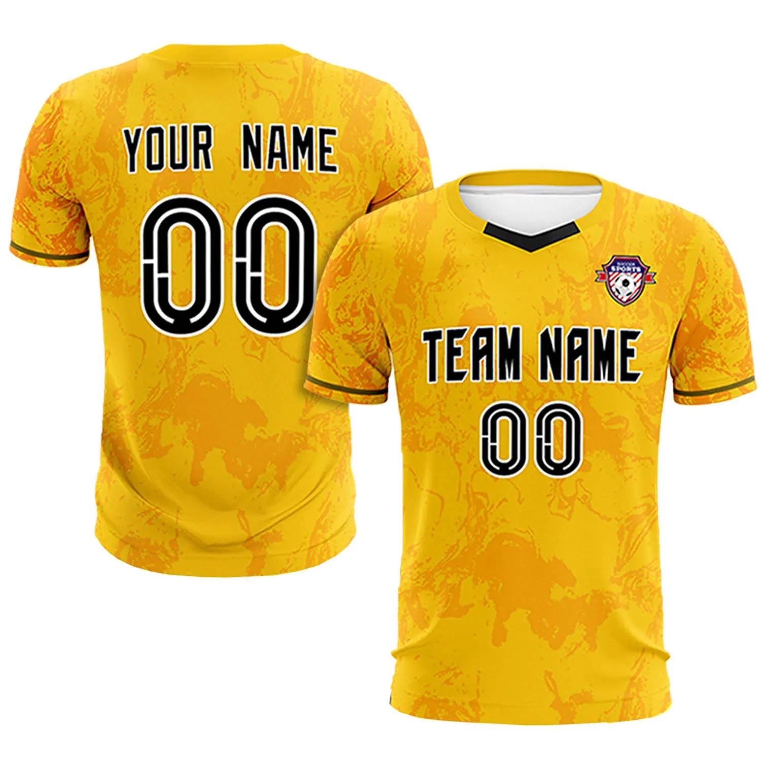 Custom Yellow Orange Training Uniform Soccer Sets Jersey