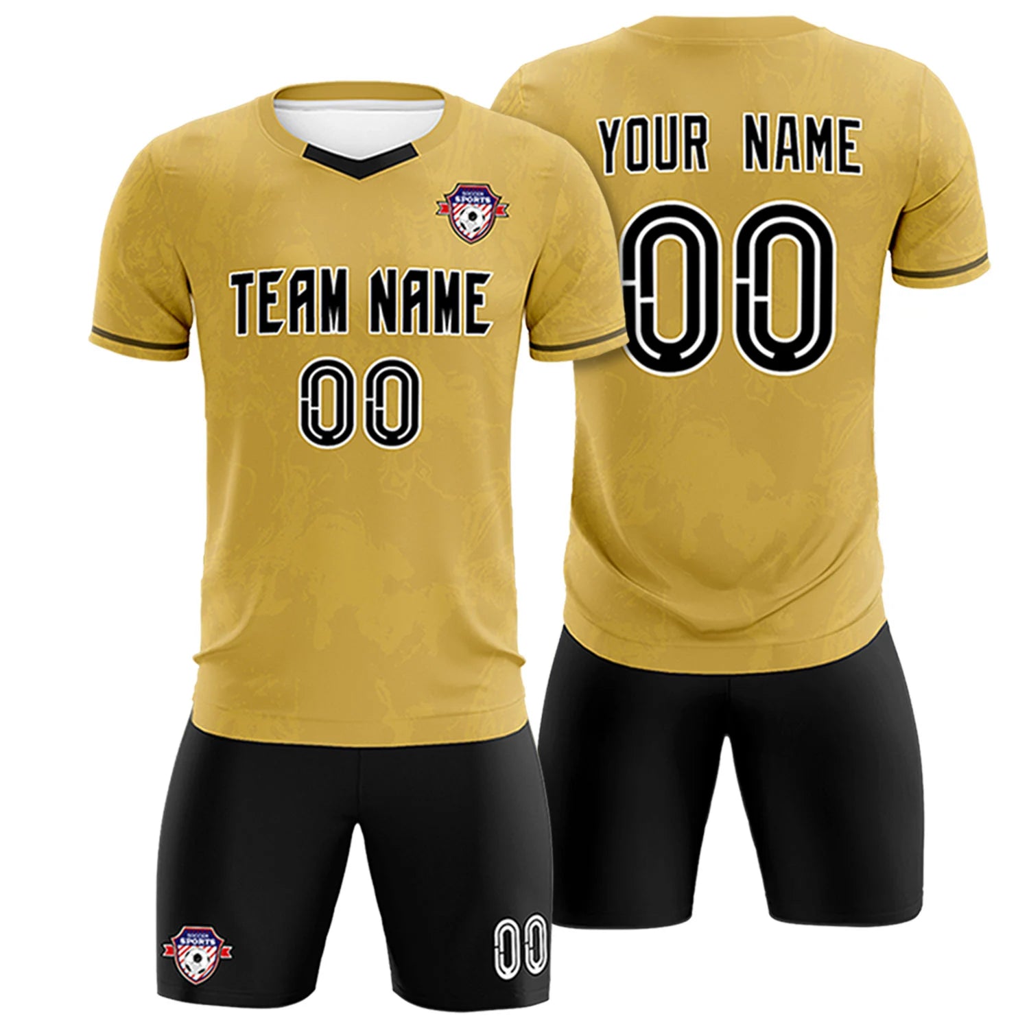 Custom Old Gold Khaki Training Uniform Soccer Sets Jersey