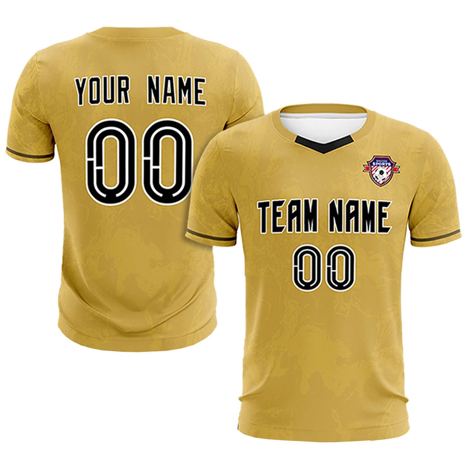 Custom Old Gold Khaki Training Uniform Soccer Sets Jersey