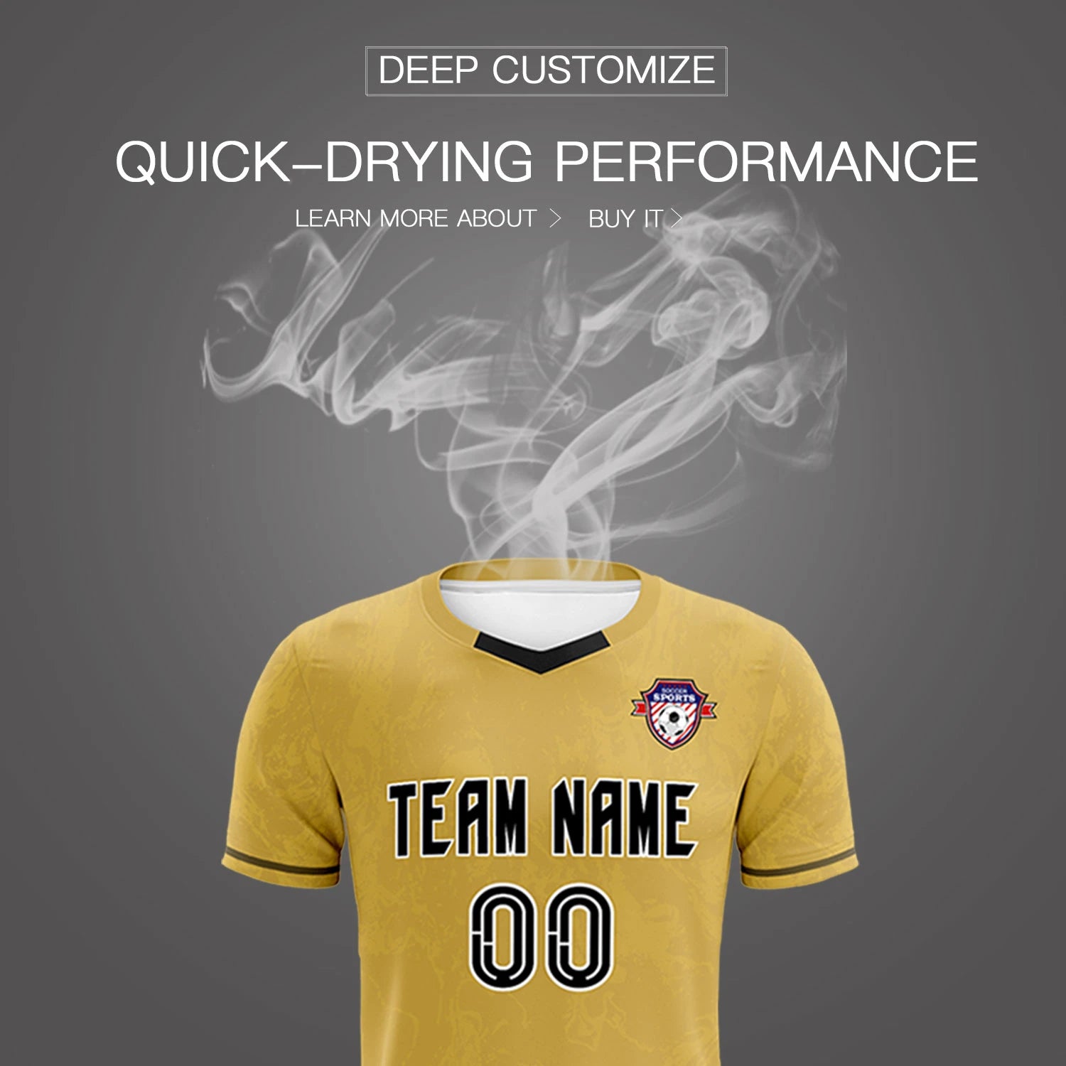 Custom Old Gold Khaki Training Uniform Soccer Sets Jersey