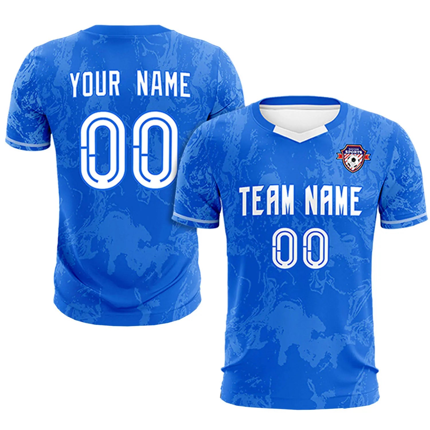 Custom Royal Blue White Training Uniform Soccer Sets Jersey