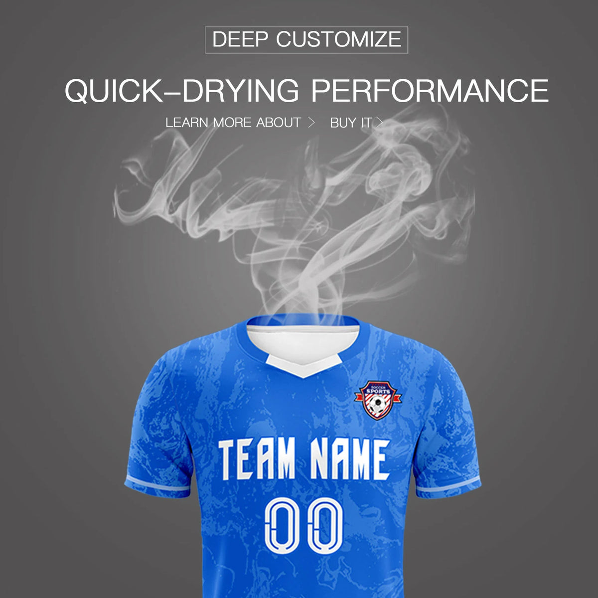 Custom Royal Blue White Training Uniform Soccer Sets Jersey