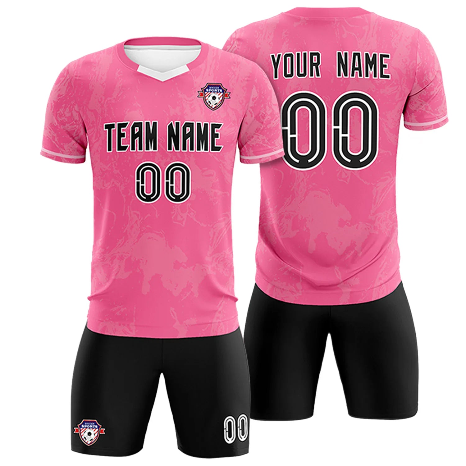 Custom Pink White Training Uniform Soccer Sets Jersey