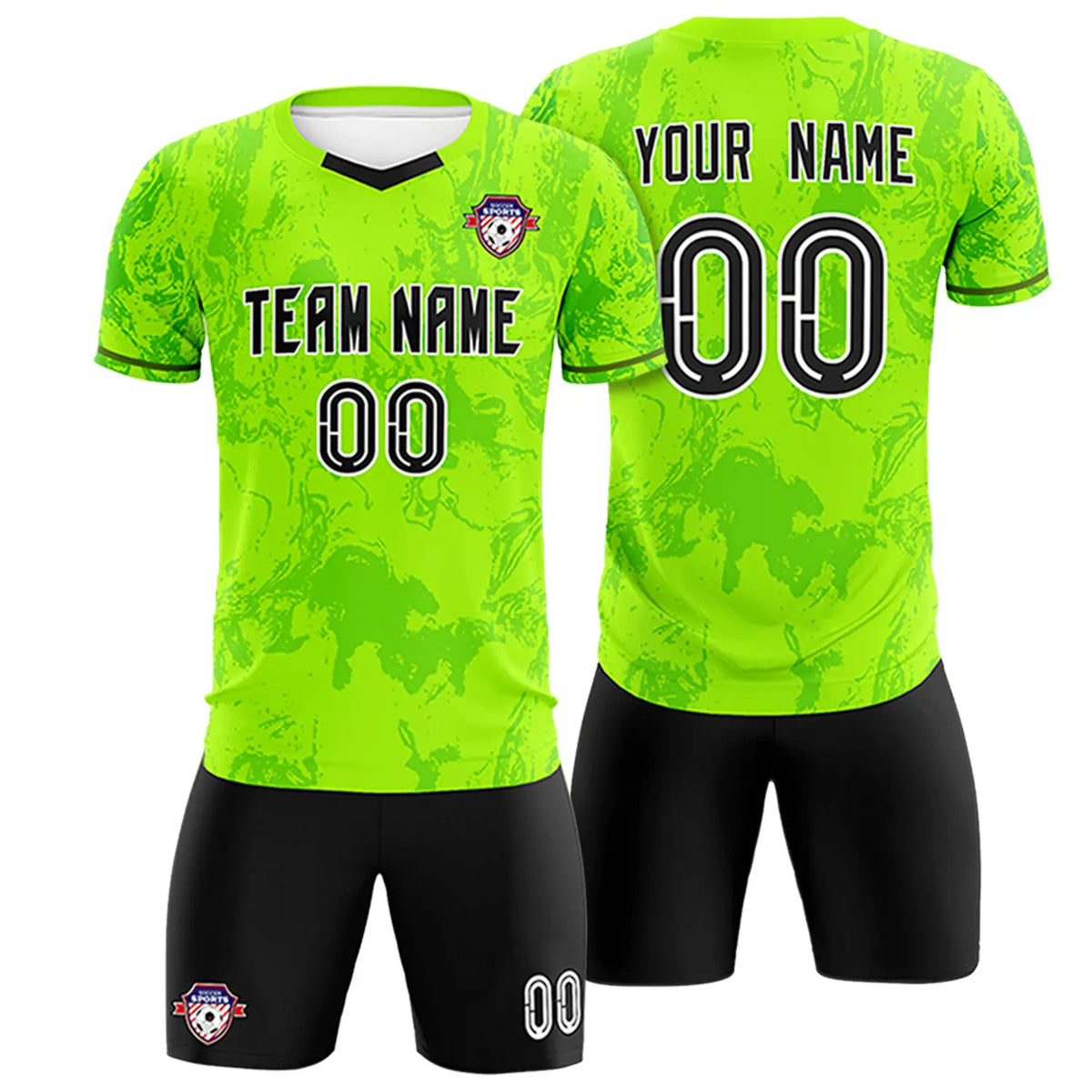 Custom Neon Green Kelly Green Training Uniform Soccer Sets Jersey