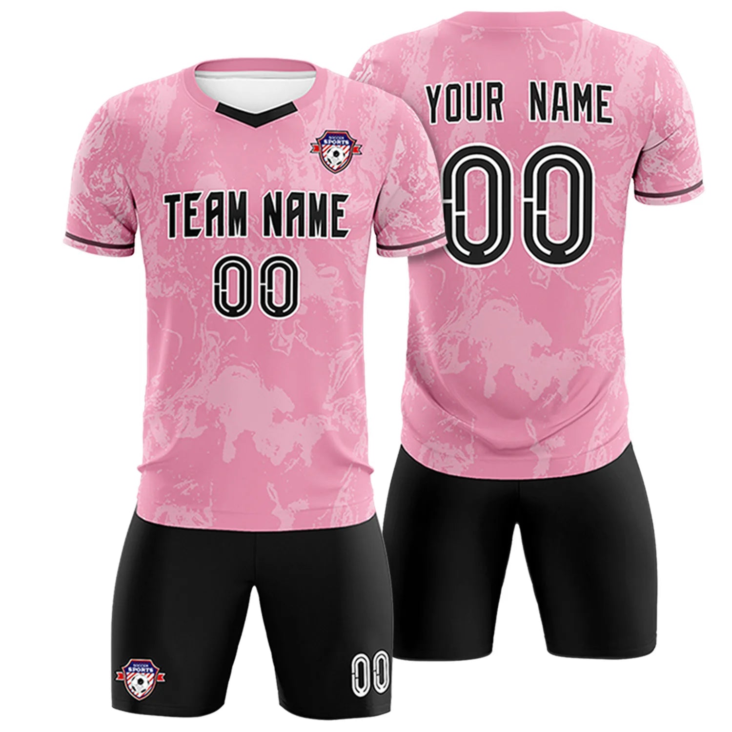 Custom Light Pink White Training Uniform Soccer Sets Jersey