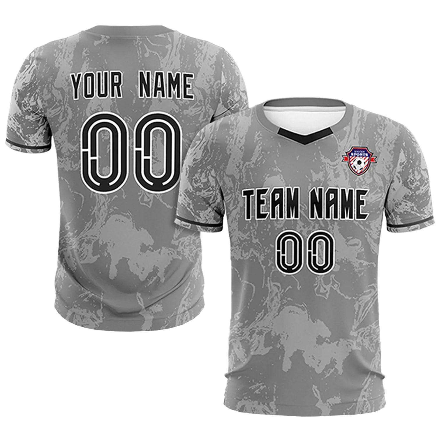 Custom Gray White Training Uniform Soccer Sets Jersey