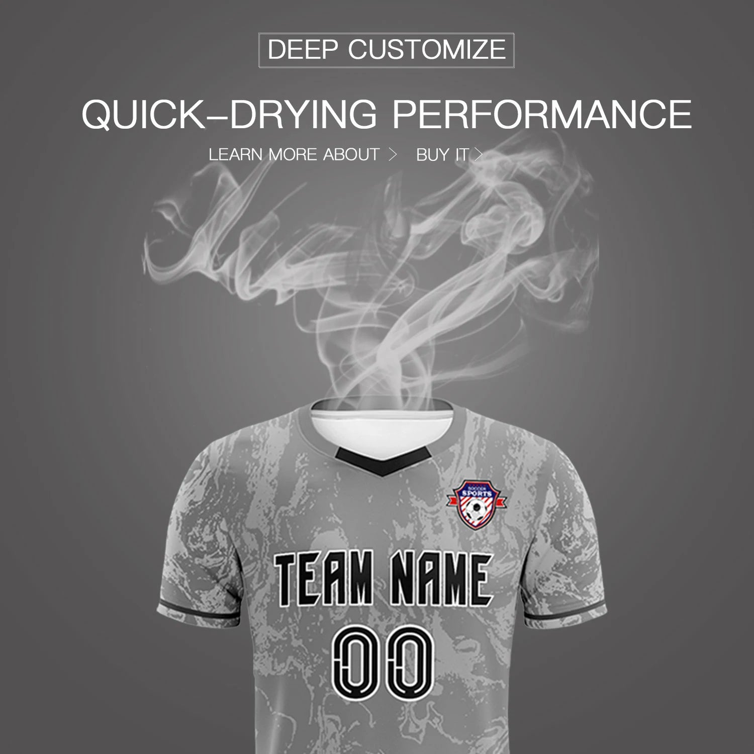 Custom Gray White Training Uniform Soccer Sets Jersey