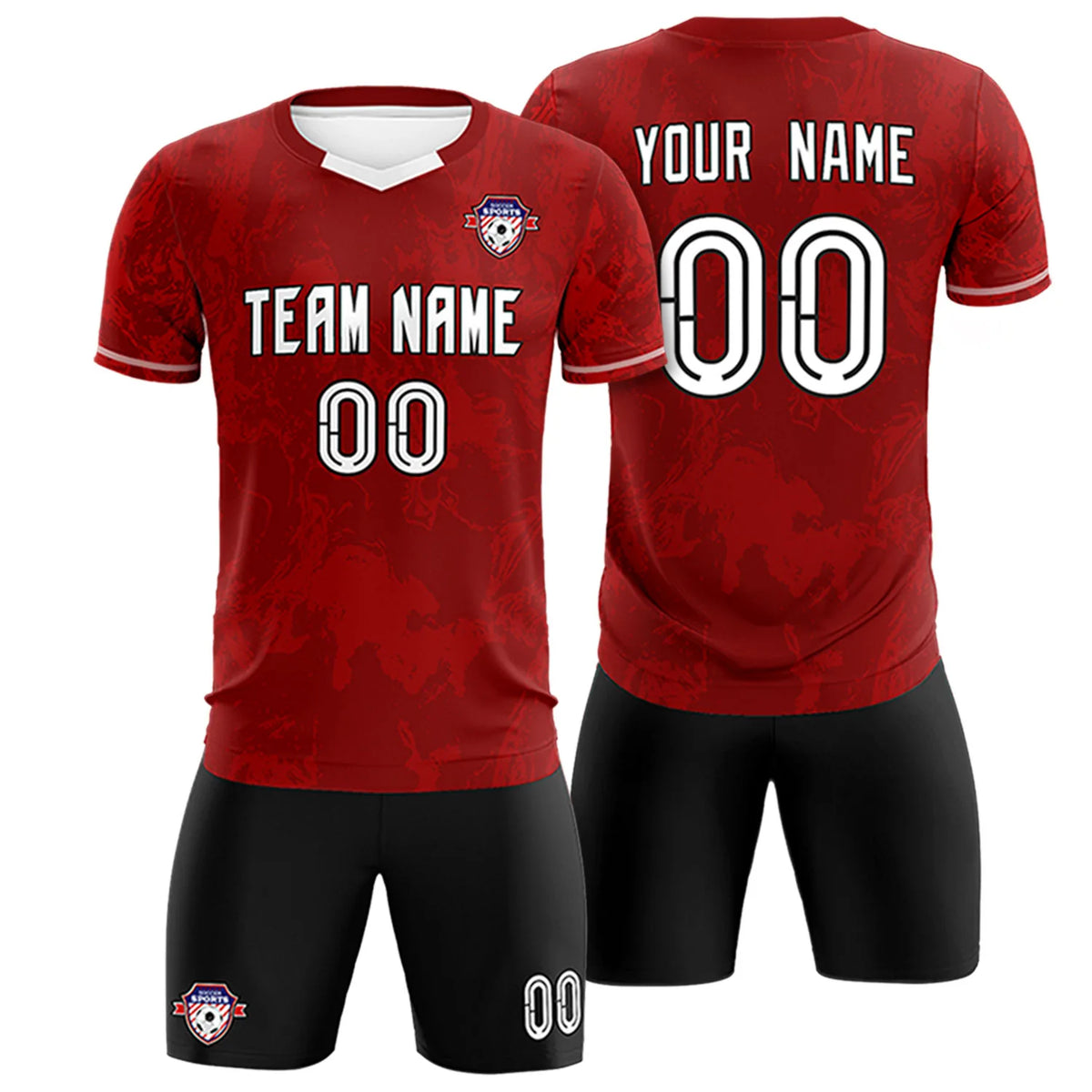 Custom Crimson Light Red Training Uniform Soccer Sets Jersey