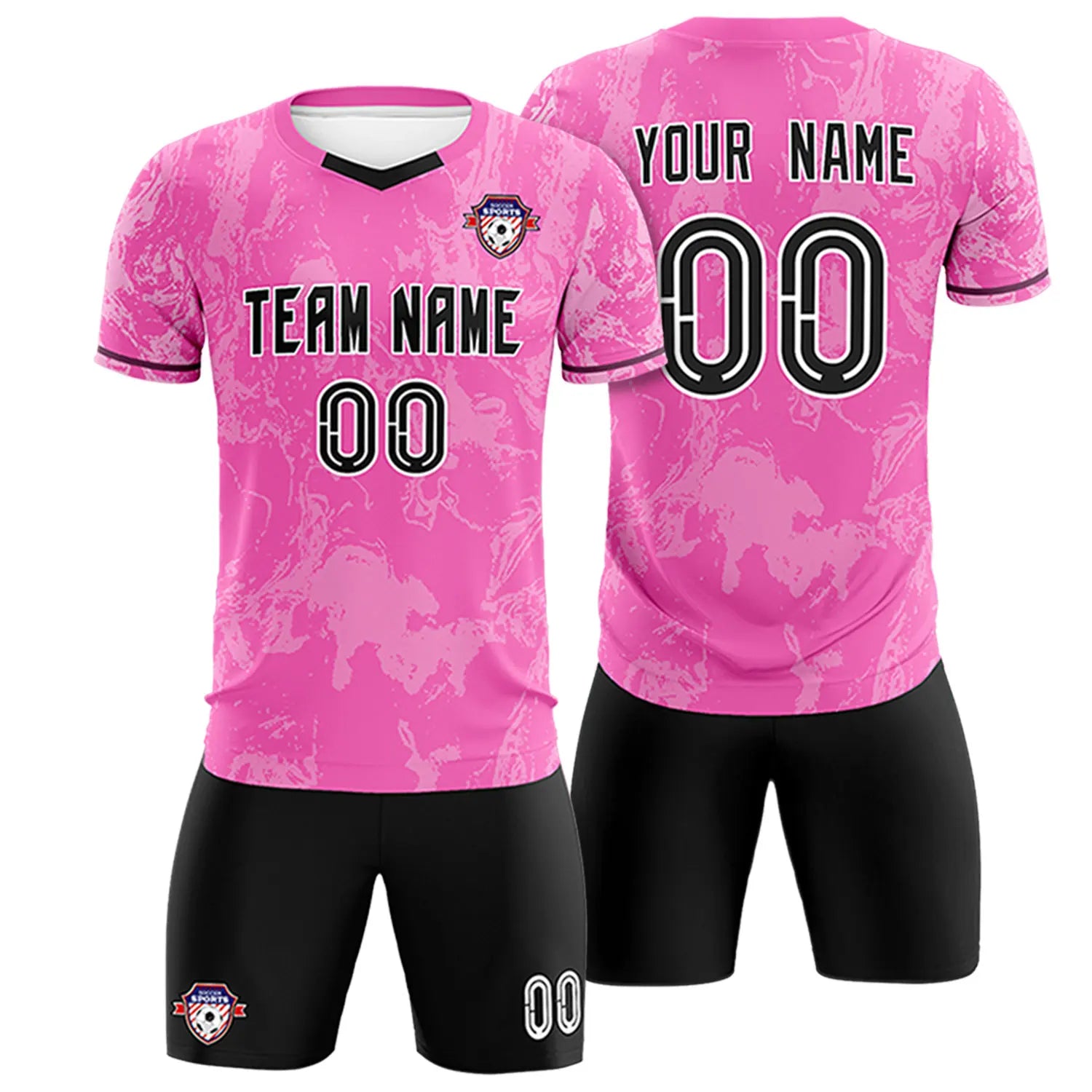 Custom Pink White Training Uniform Soccer Sets Jersey