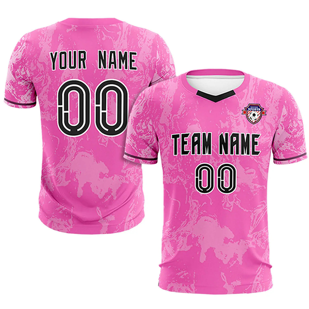 Custom Pink White Training Uniform Soccer Sets Jersey